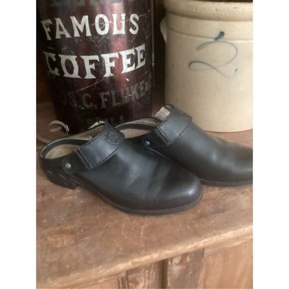 ARIAT Santa Cruz Slingback Mules Clogs Sz 7B Black Leather - Picture 4 of 9